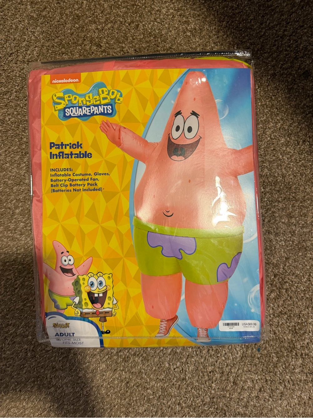 SpongeBob SquarePants Patrick Inflatable Kids Costume - Pink